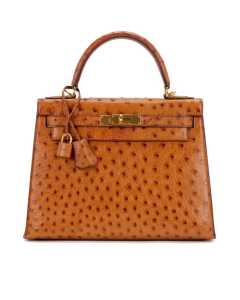 Hèrmes Cognac Ostrich Kelly